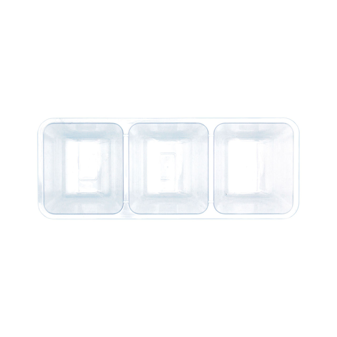 Plastic 3 Sectioned Serving Tray, Clear