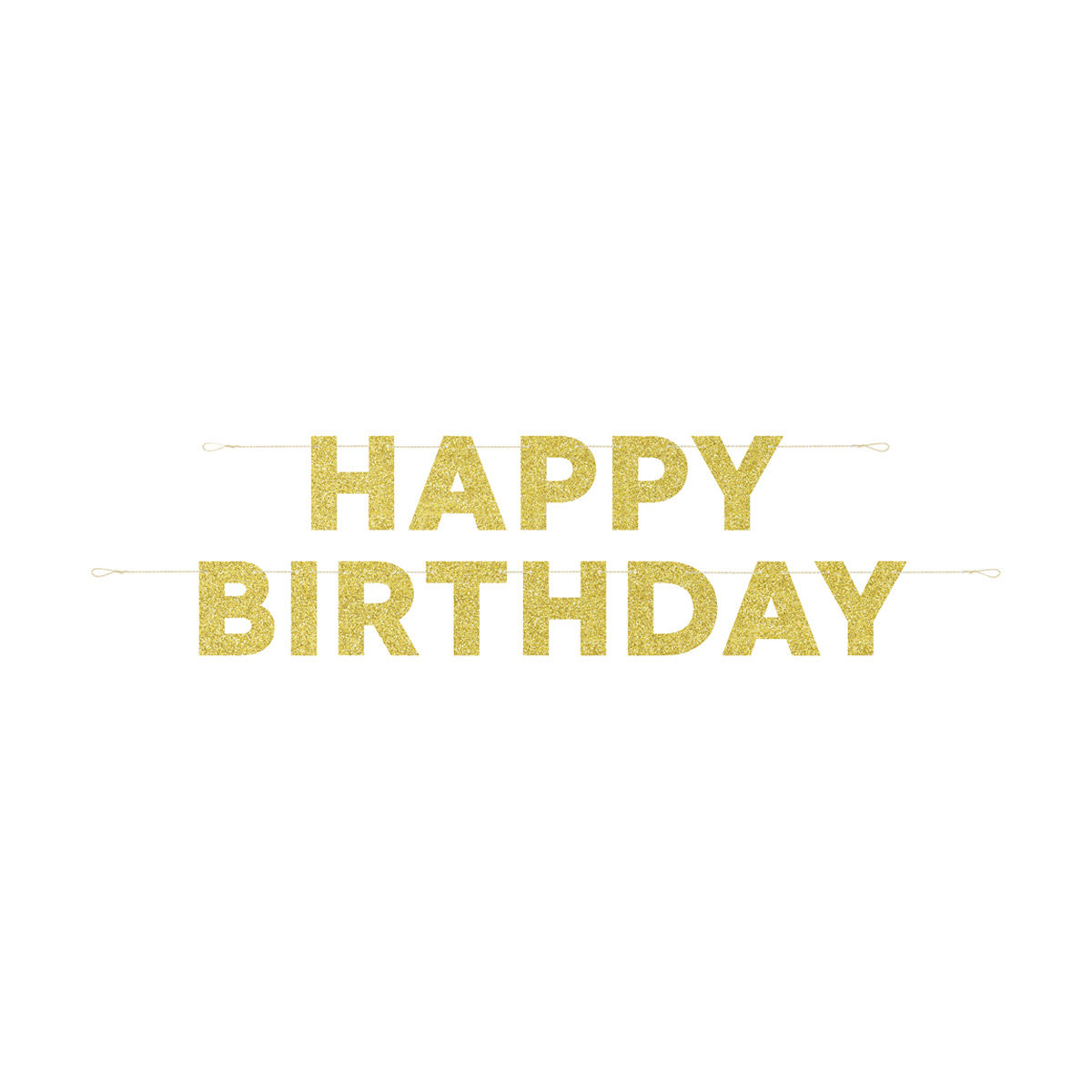 Gold Glitter Happy Birthday Banner