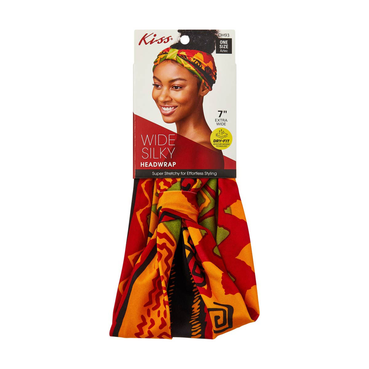 Kiss Wide Silky Dry-Fit Headwrap, 7 in, 3 Assorted Colors
