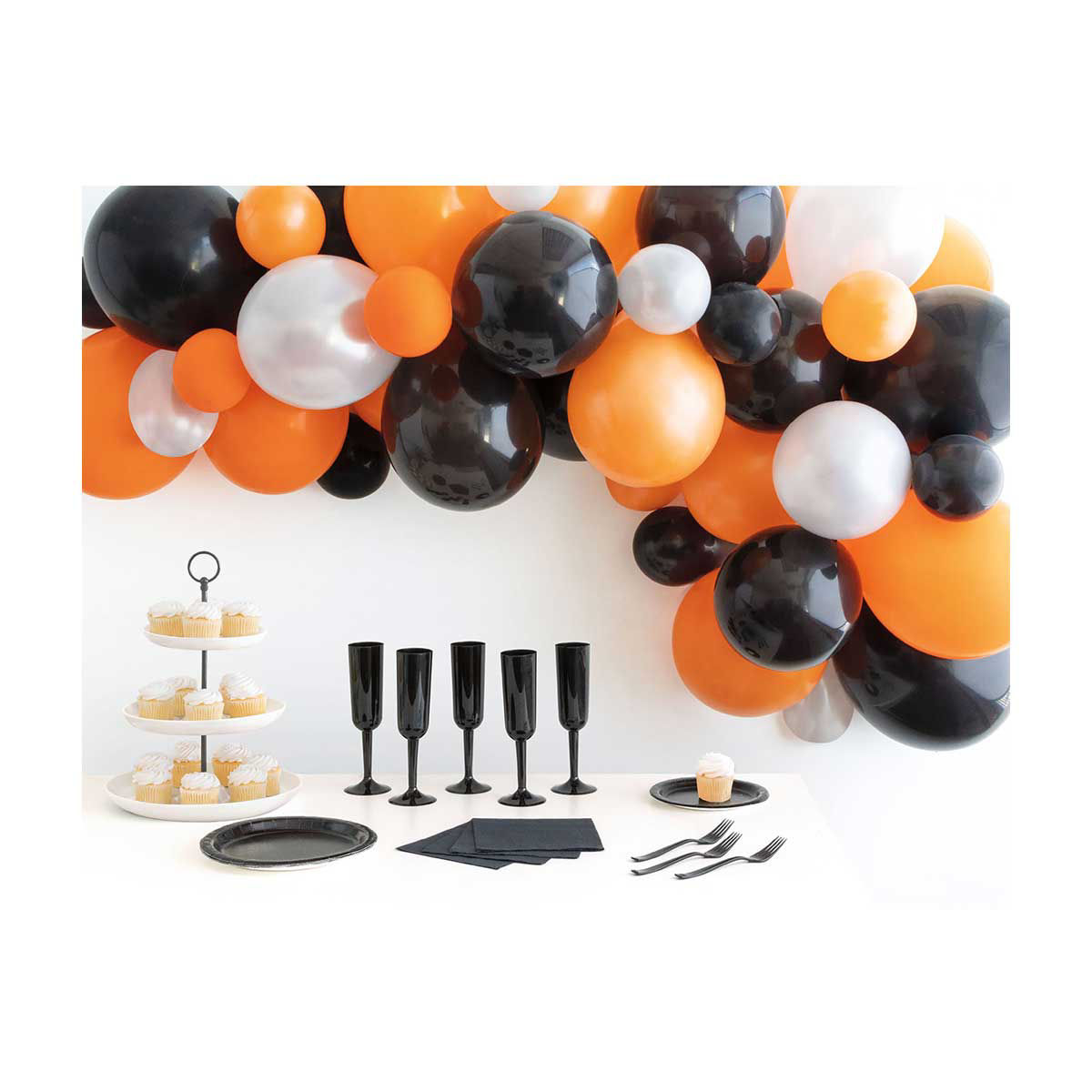 Orange, Black & White Balloon Arch Kit, 40 pc