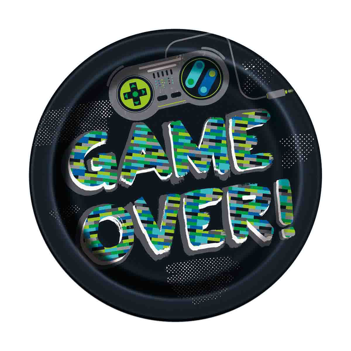 Gamer Birthday Party Plates, 9 in, 8 ct