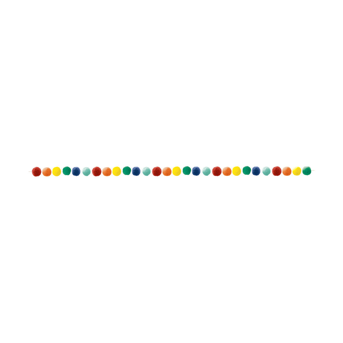 Rainbow Felt Pom Pom Garland, 7 ft