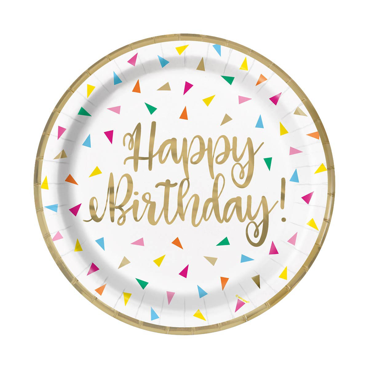 Bright Triangle Birthday Party Plates, 7 in, 8 ct