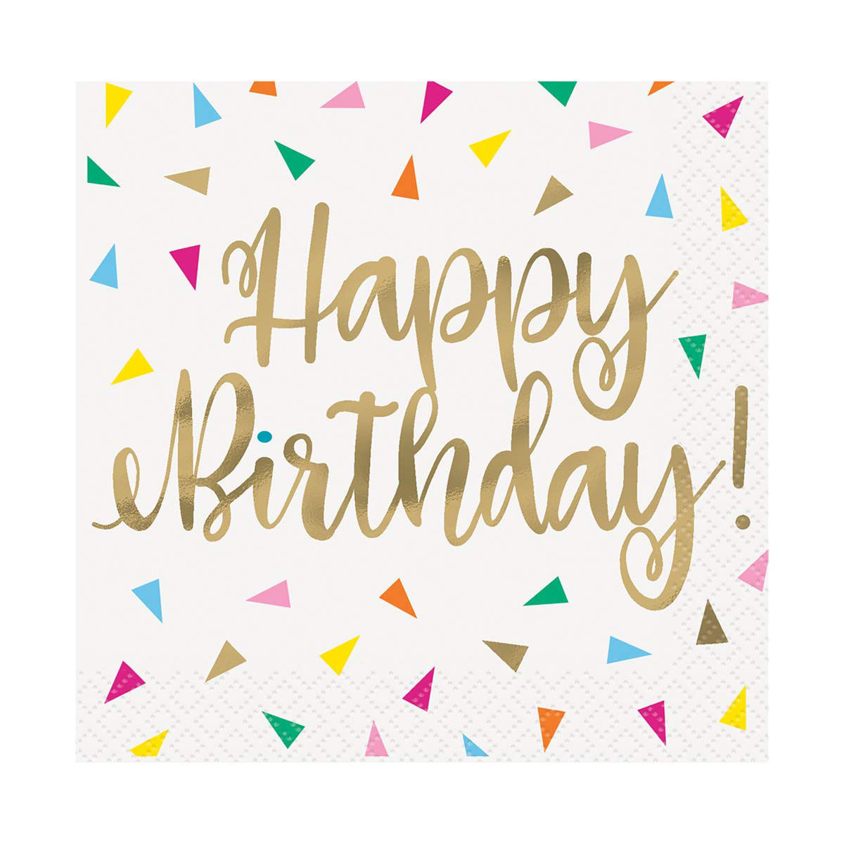 Bright Triangle Birthday Beverage Napkins, 16 ct