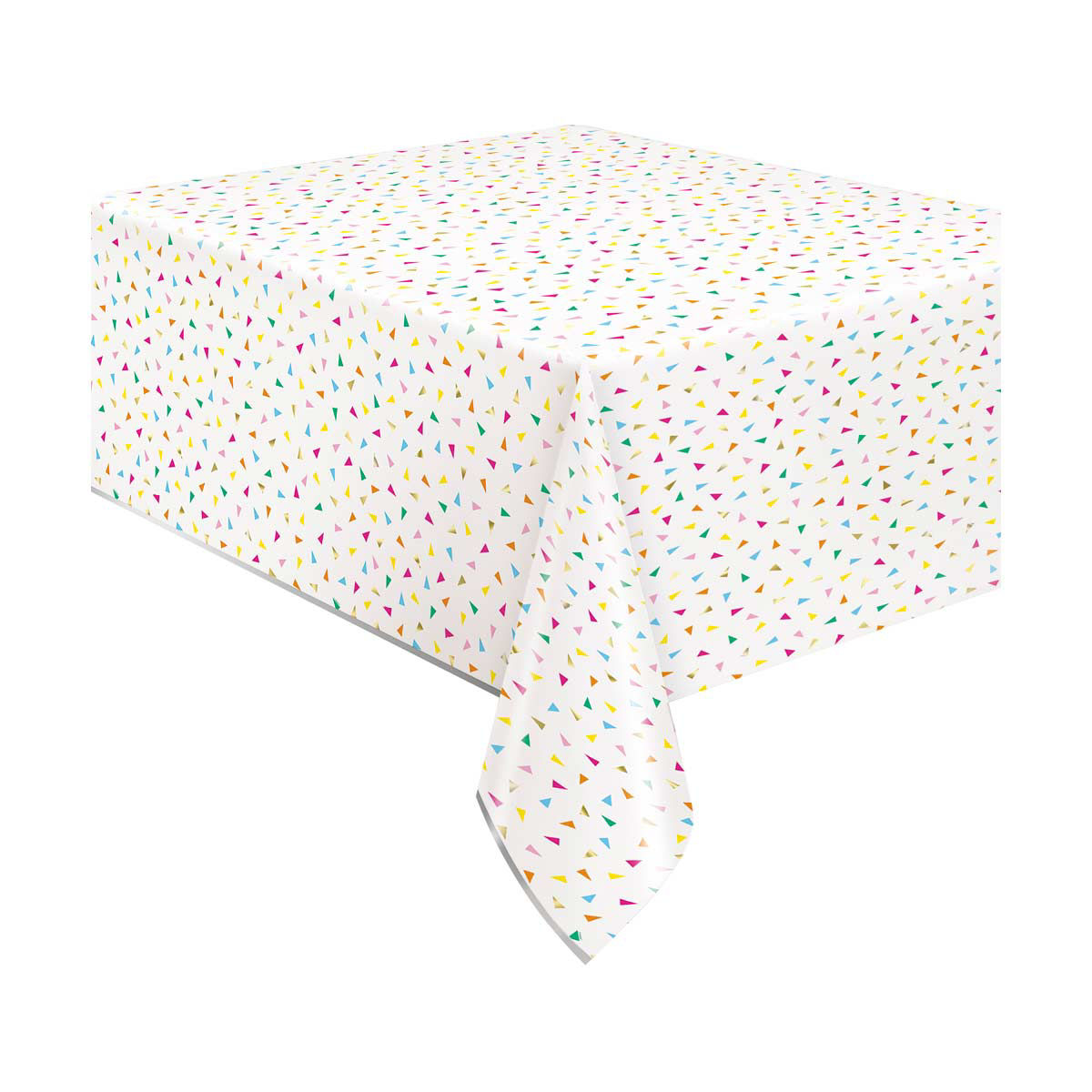 321 Party! Foil Bright Triangle Birthday Tablecloth, 54x84 in