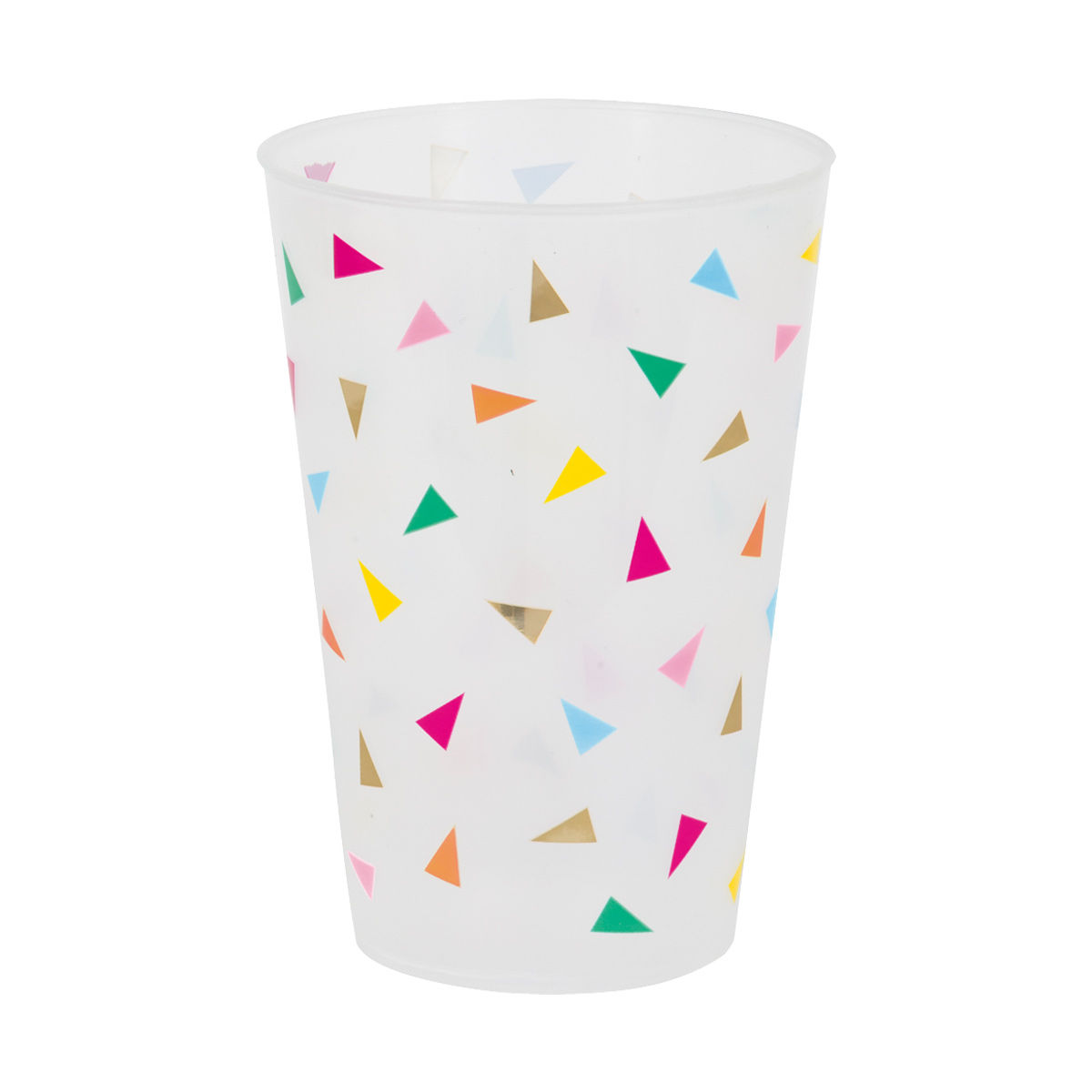Neon Confetti Frosted Reusable Plastic Party Cups, 6 ct