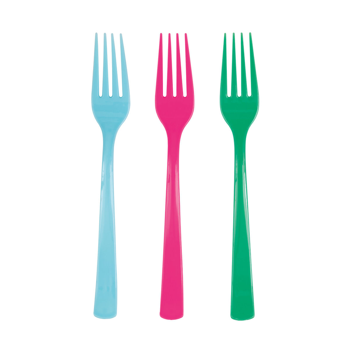 Assorted Bright Plastic Forks, 18 ct