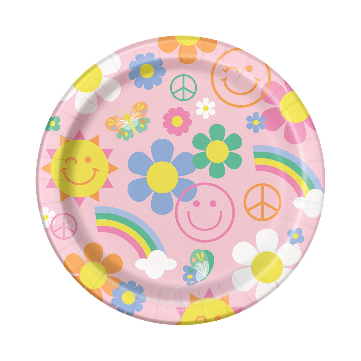 Groovy Birthday Party Plates, 9 in, 8 ct