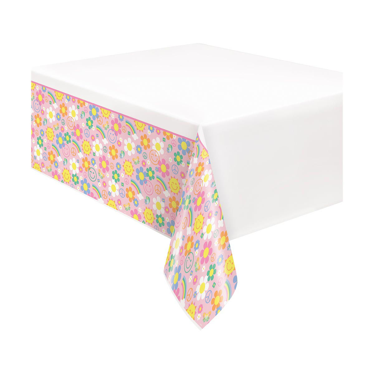 321 Party! Plastic Groovy Birthday Tablecloth, 54x84 in