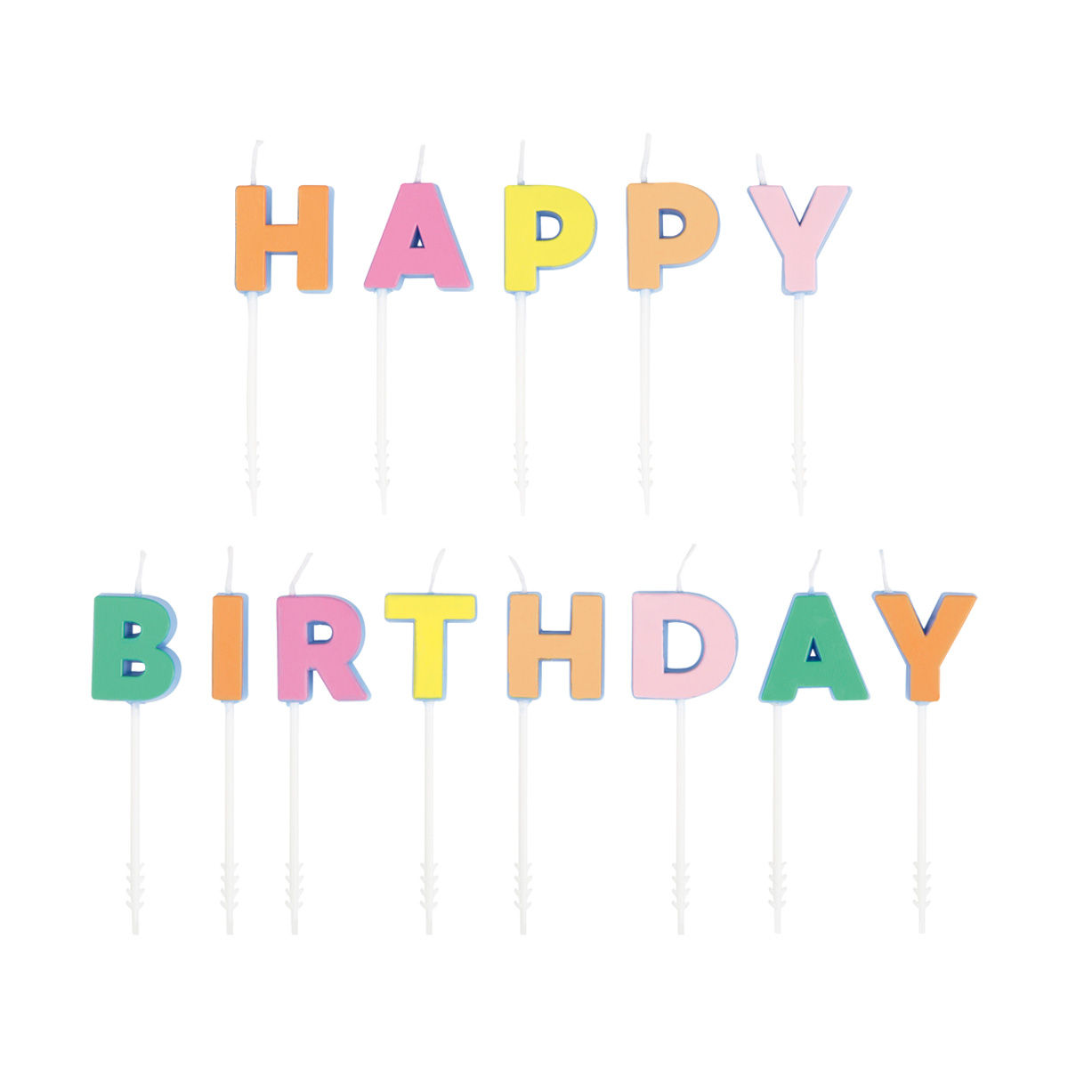 Pastel "Happy Birthday" Letter Birthday Candles, 13 pc