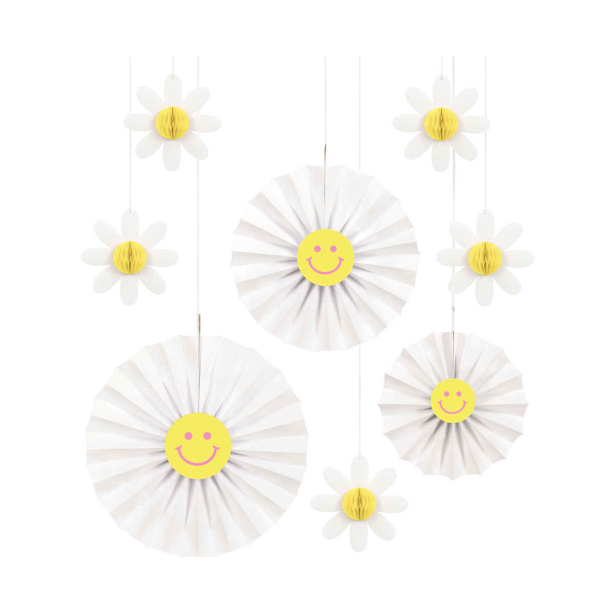 Groovy Birthday Paper Hanging Decoration Kit, 8 pcs