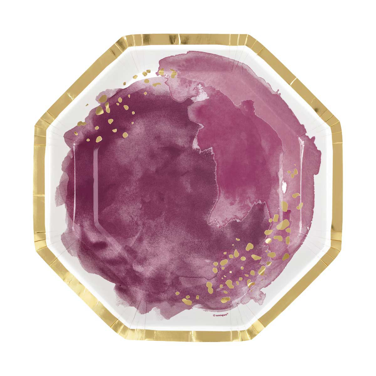 Modern Gold & Purple Party Plates, 9.25 in, 8 ct