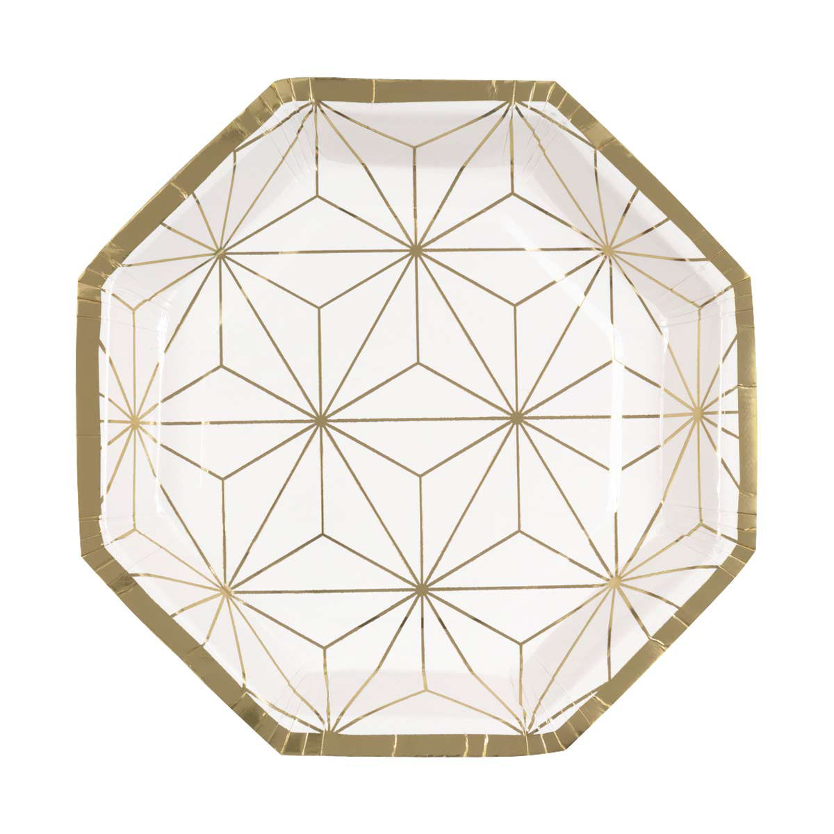 Modern Gold & Purple Party Plates, 8 ct, 8.25 in