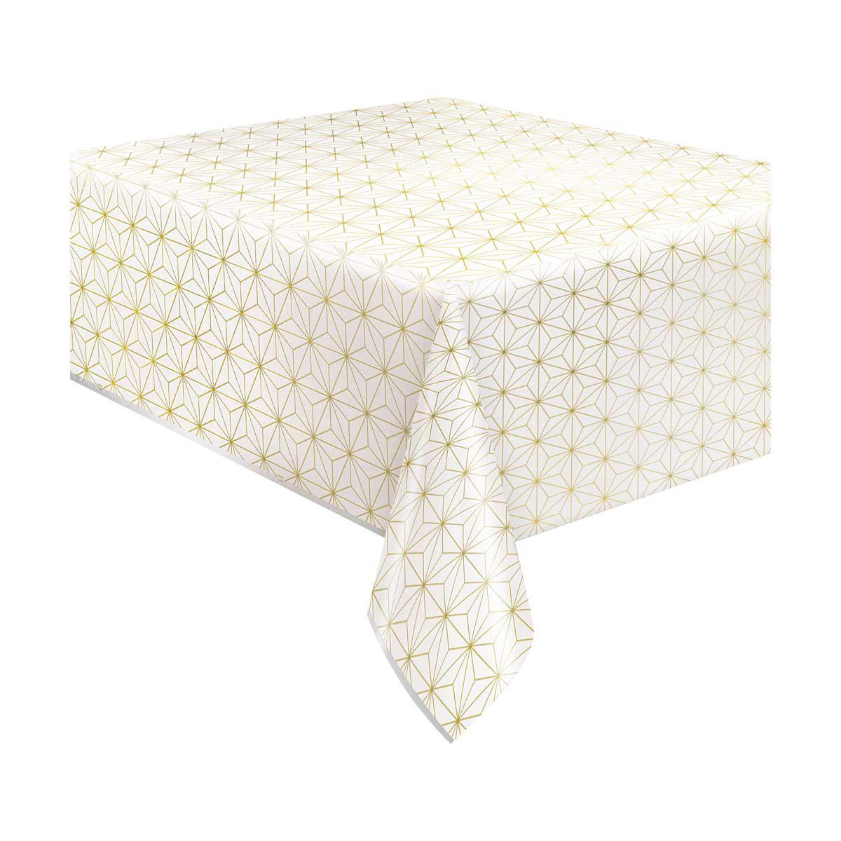 321 Party! Foil Modern Gold Tablecloth, 54x84 in