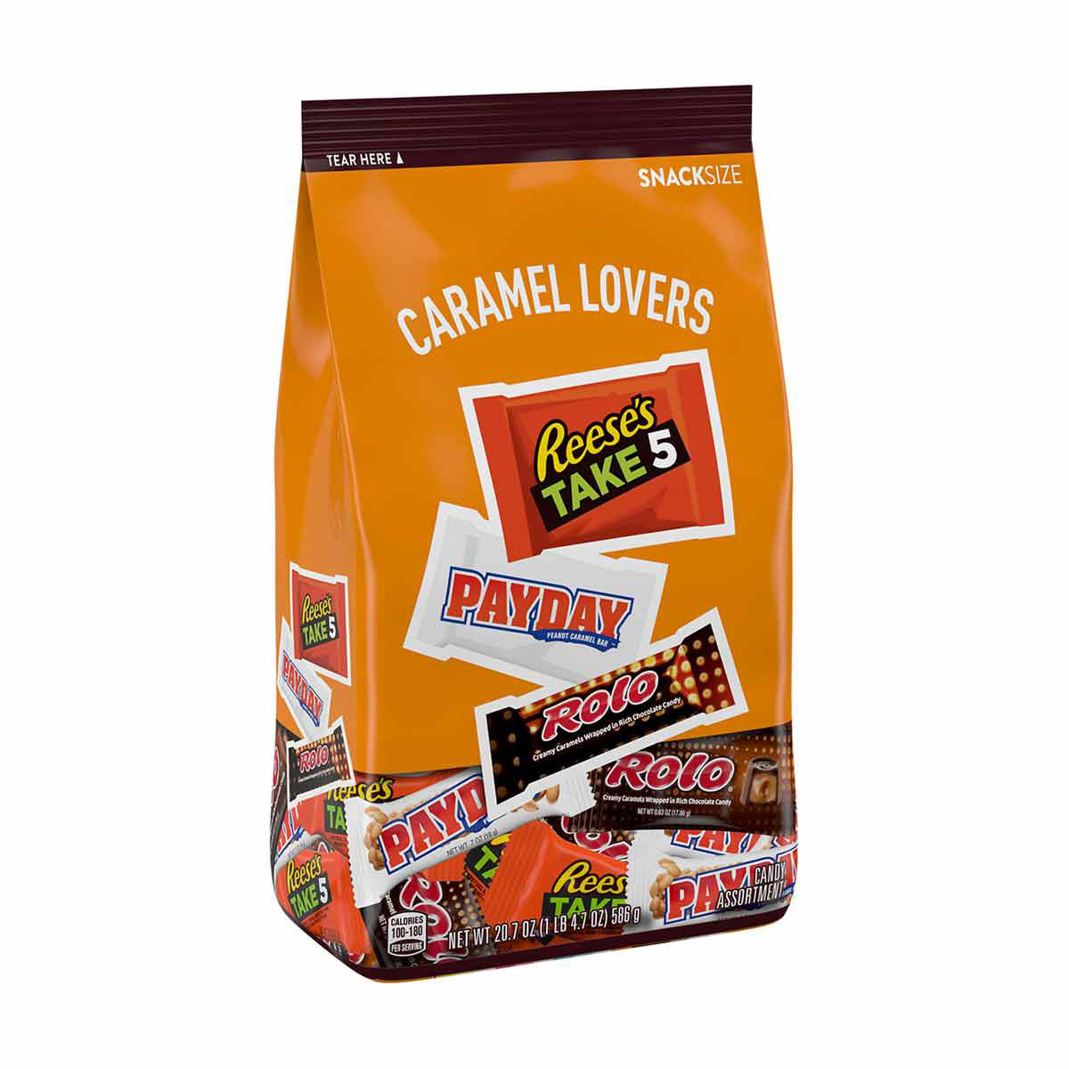 Buy Payday, Reese's and Rolo Caramel Snack Size Variety Bag, 20.7 oz ...
