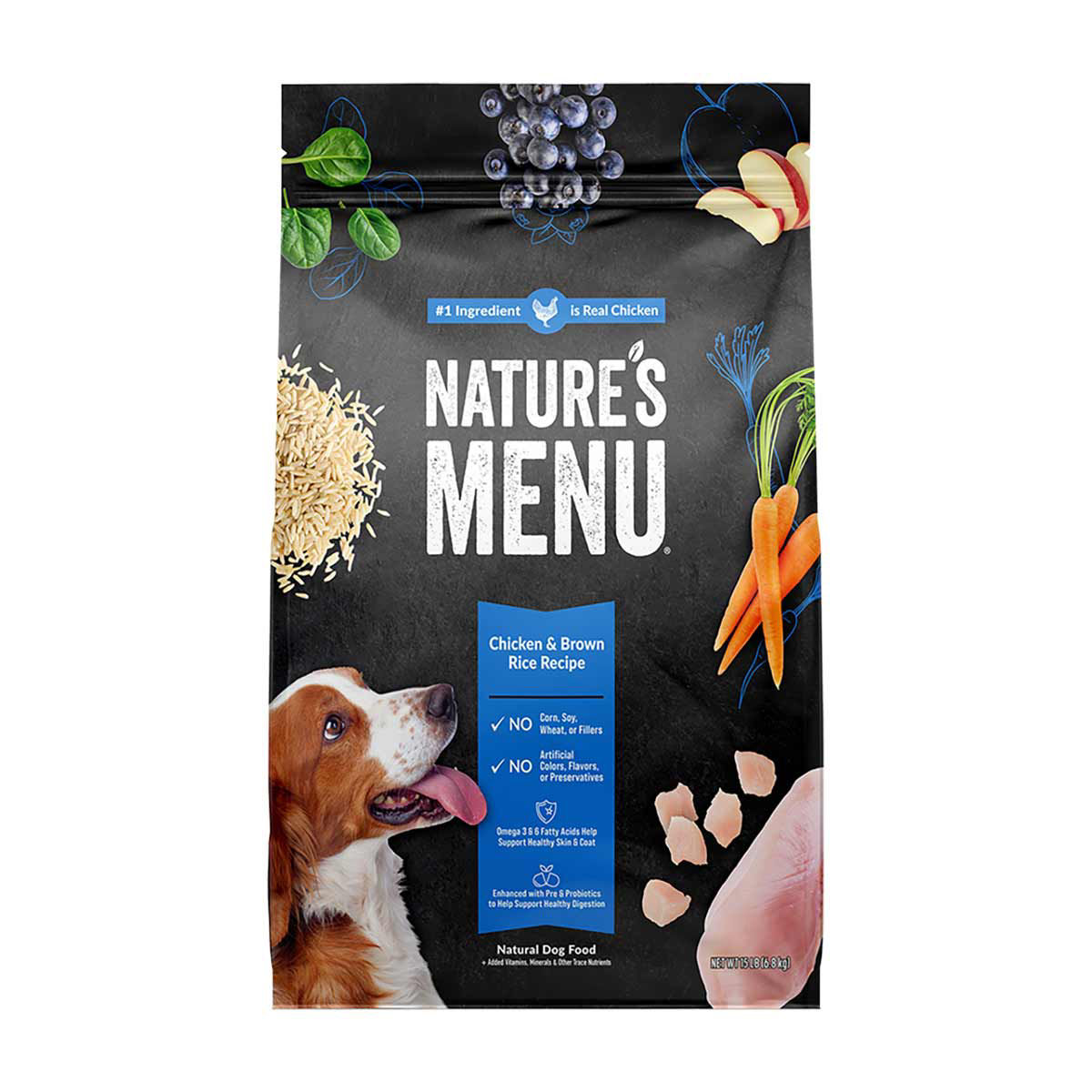 Nature's Menu Chicken & Brown Rice Dog Food, 15 lb