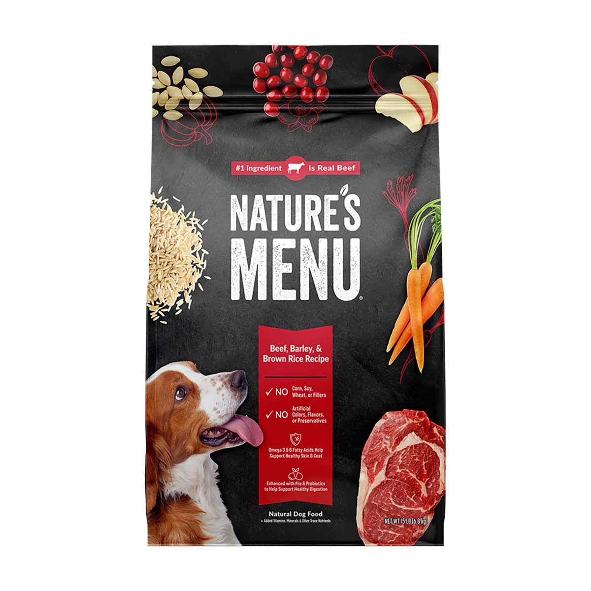 Nature's Menu Beef & Brown Rice Dog Food, 15 lb