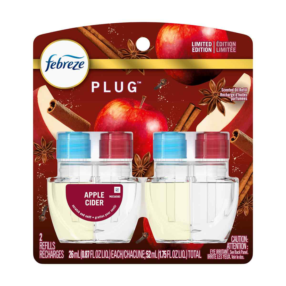 Febreze Plug Apple Cider, 2 Counts