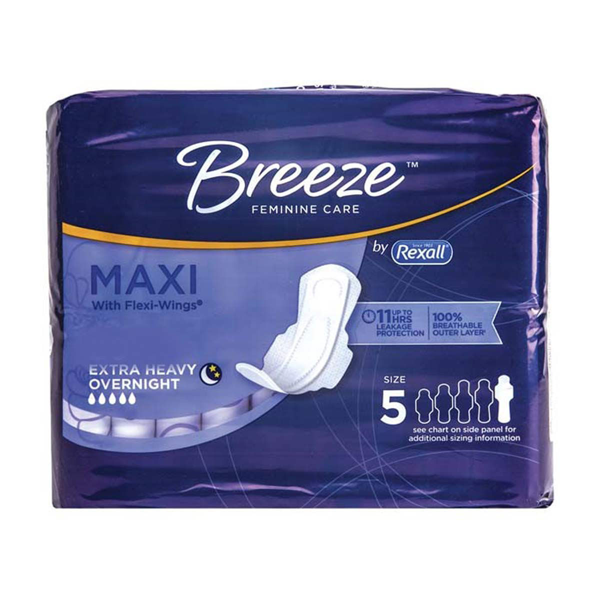 Breeze-Maxi-with-Flexi-Wings-Feminine-Pads,-Size-5-Extra-Heavy-Overnight---20-ct