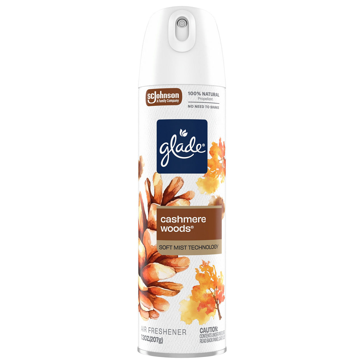 Glade® Soft Mist Odor Fighting Aerosol Air Freshener, Cashmere Woods®, 7.3oz, 1 count