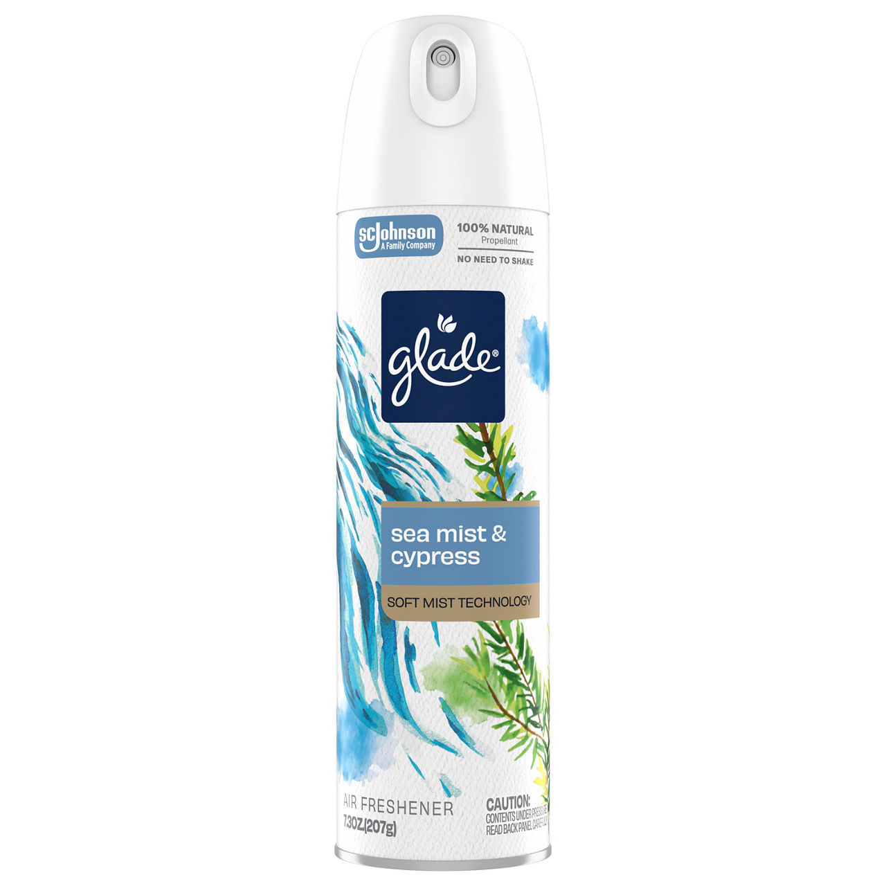 Glade® Soft Mist Odor Fighting Aerosol Air Freshener, Sea Mist & Cypress, 7.3oz, 1 count