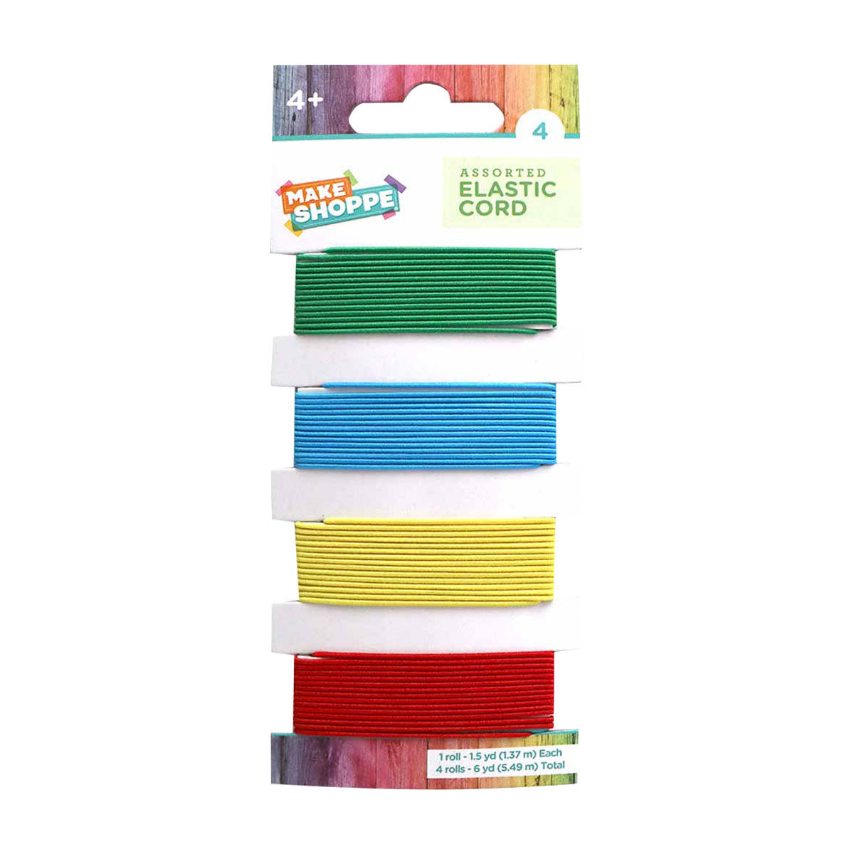 Primary Colors Assorted Elastic Cord Set, 6 Total Yards