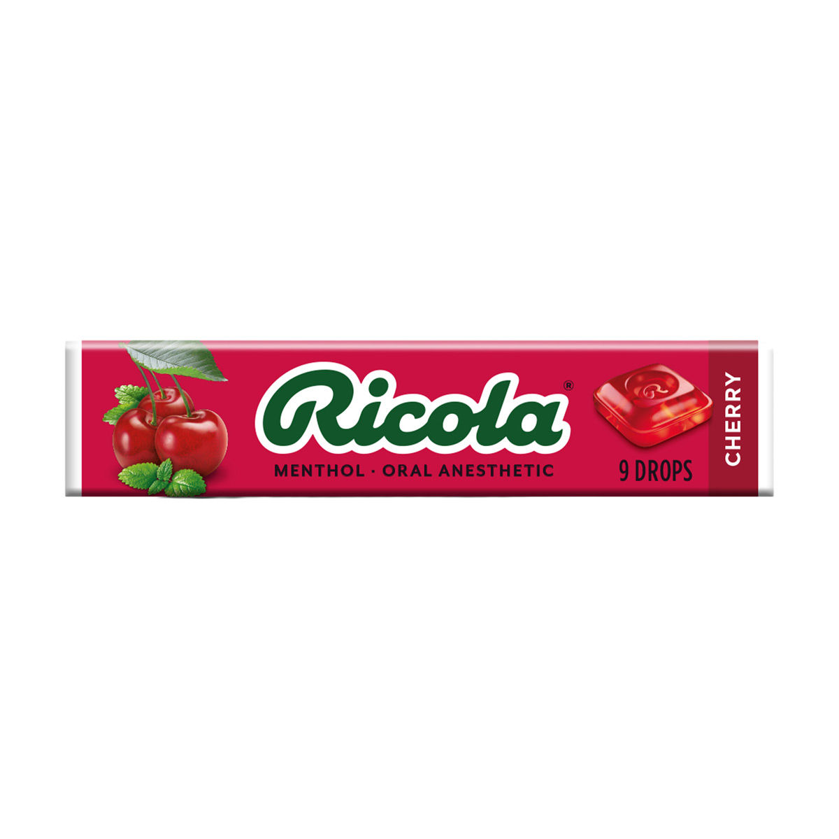 Ricola Cherry Throat Drop Sticks, 9 ct