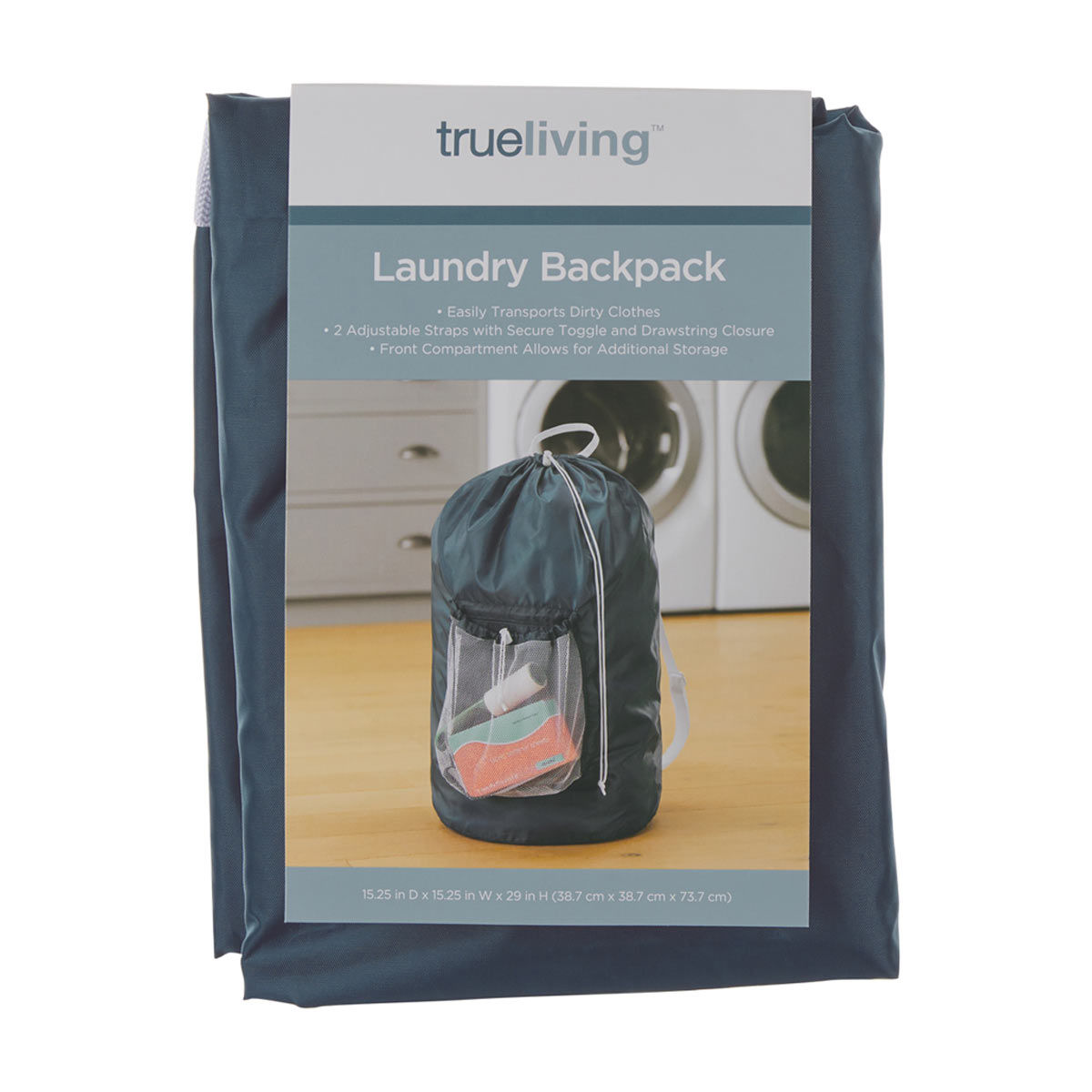 thumbnail image 2 of 2-Pack Jumbo Green Laundry Bag – Drawstring Closure, 70x70x101cm, Poly-Cotton, Storage Sack By MIP 2 of 4