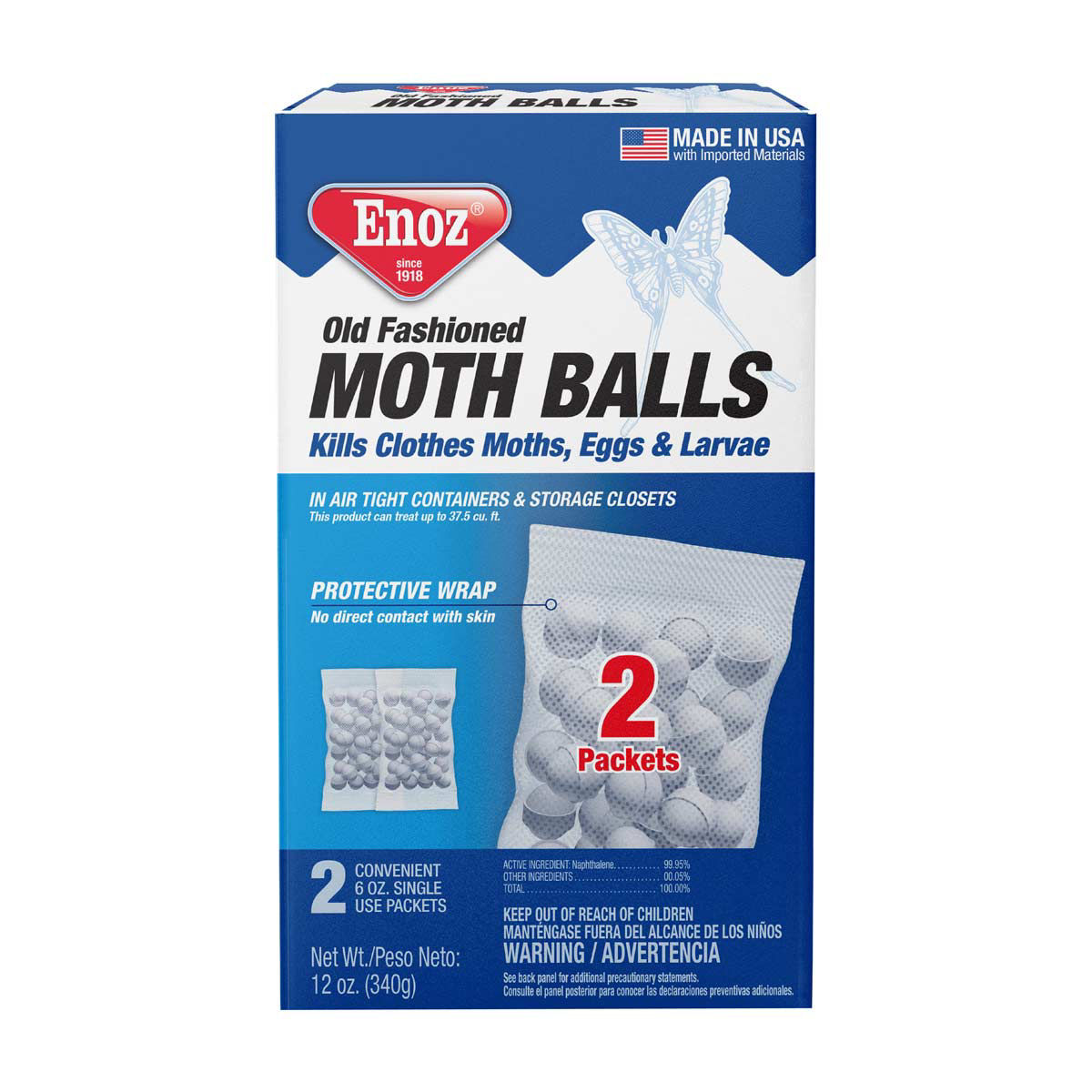 Enoz Old Fashioned Moth Balls, 12 oz, 2 ct