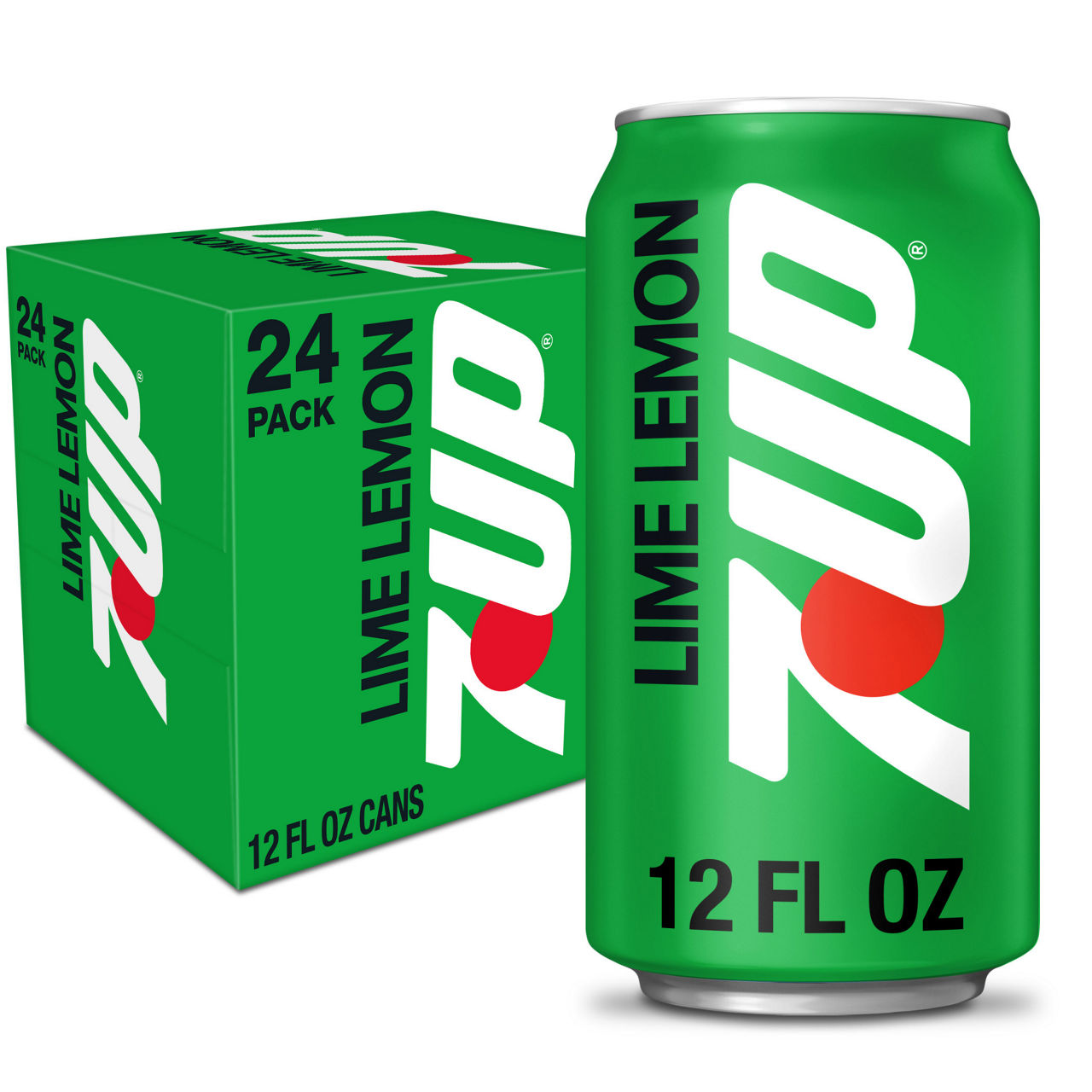 7UP Lime Lemon Soda, 12 fl oz cans, 24 pack