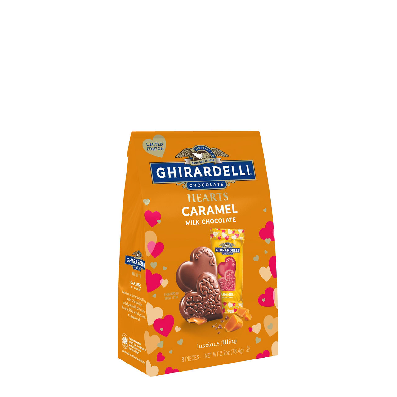 Ghirardelli-Milk-Chocolate-Caramel-Hearts,-2.7oz-Bag
