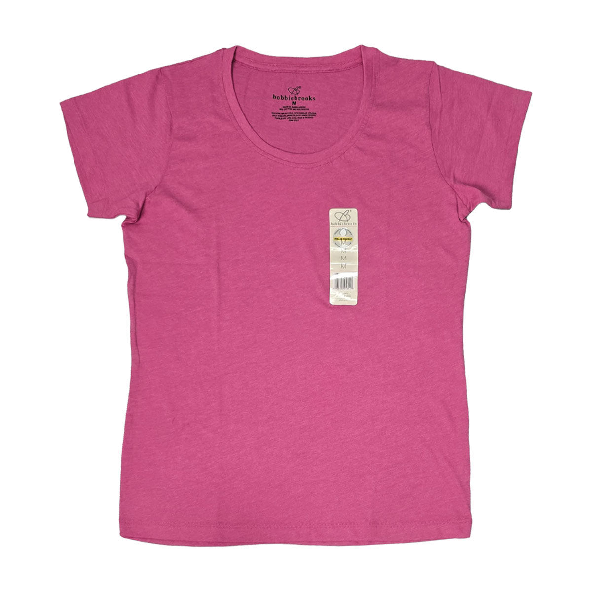 Bobbie Brooks Ladies Pink Scoop Tee, Medium