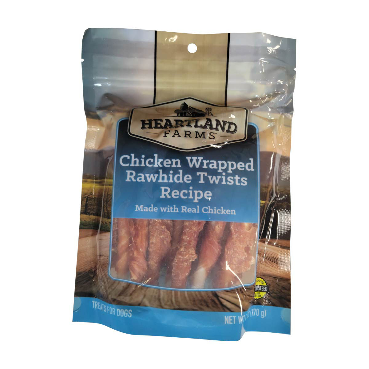 Heartland Farms Chicken Wrapped Rawhide Twists Recipe for Dogs, 6 oz
