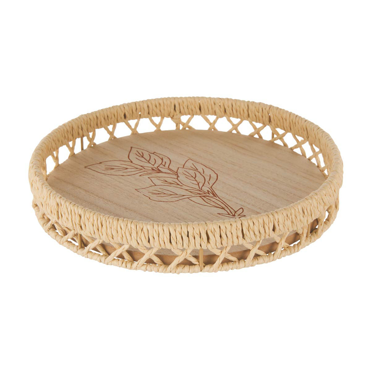 Harvest Round Paper Rope and MDF Tray