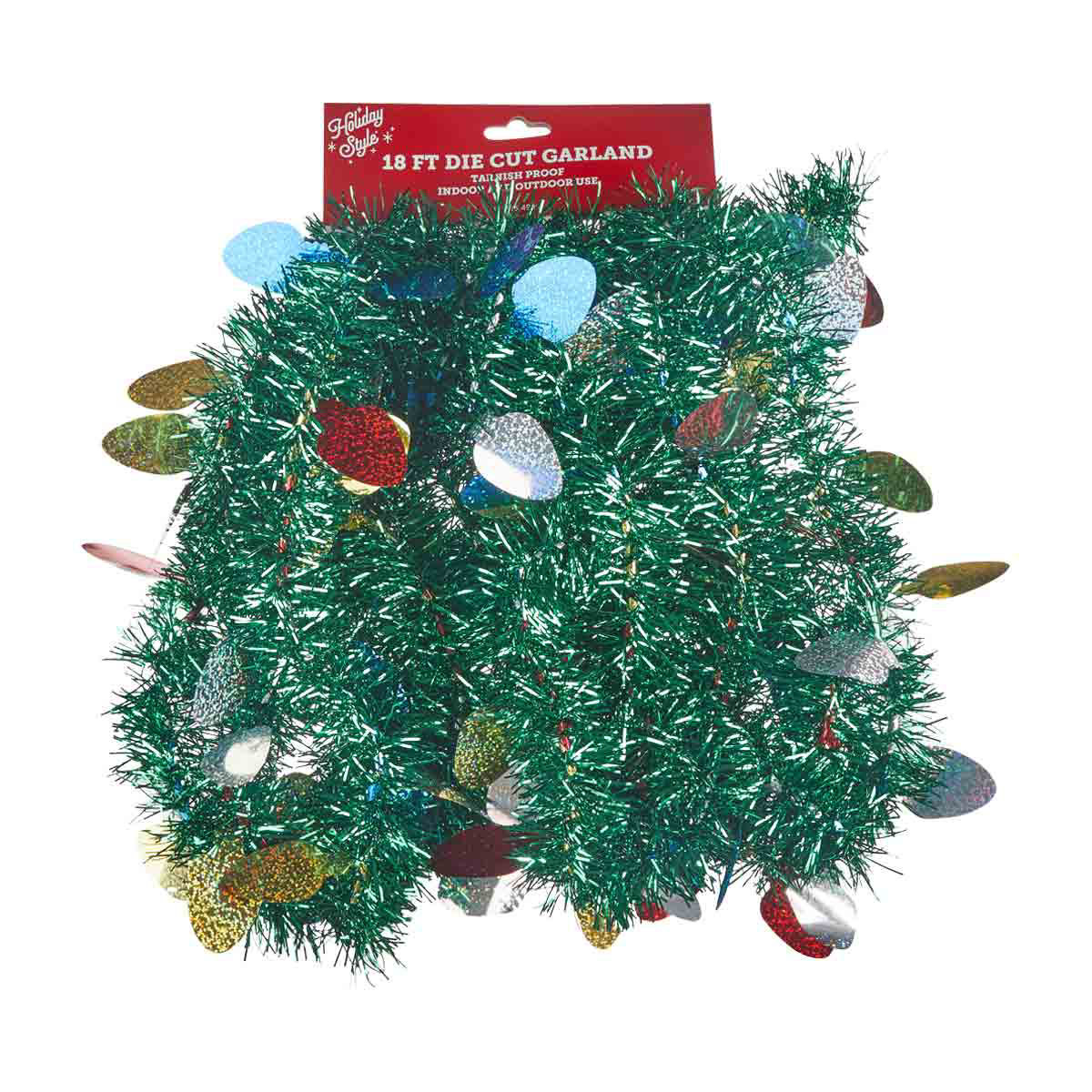 Holiday Style Christmas Die Cut Garland, 18 ft, Assorted