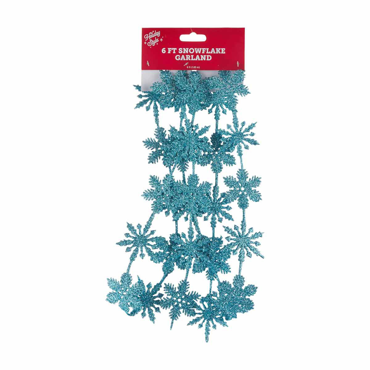 Holiday Style Snowflake Garland, 6 ft, Assorted