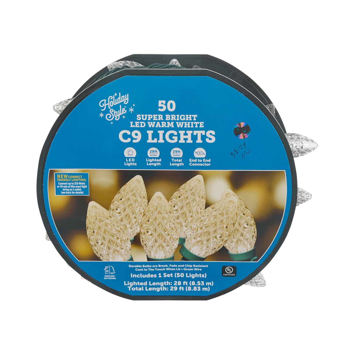 Buy Holiday Style Christmas Super Bright LED C9 Lights, 50 ct