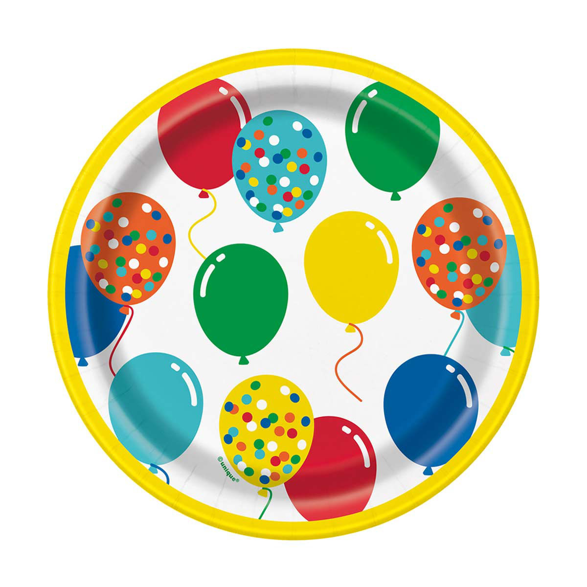 Birthday Balloons Round Paper Plates, 7 in