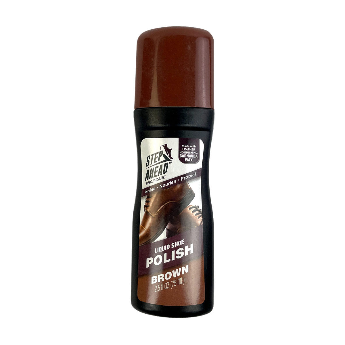 Step Ahead Shoe Care, Liquid Shoe Polish, Brown, 2.5 fl oz
