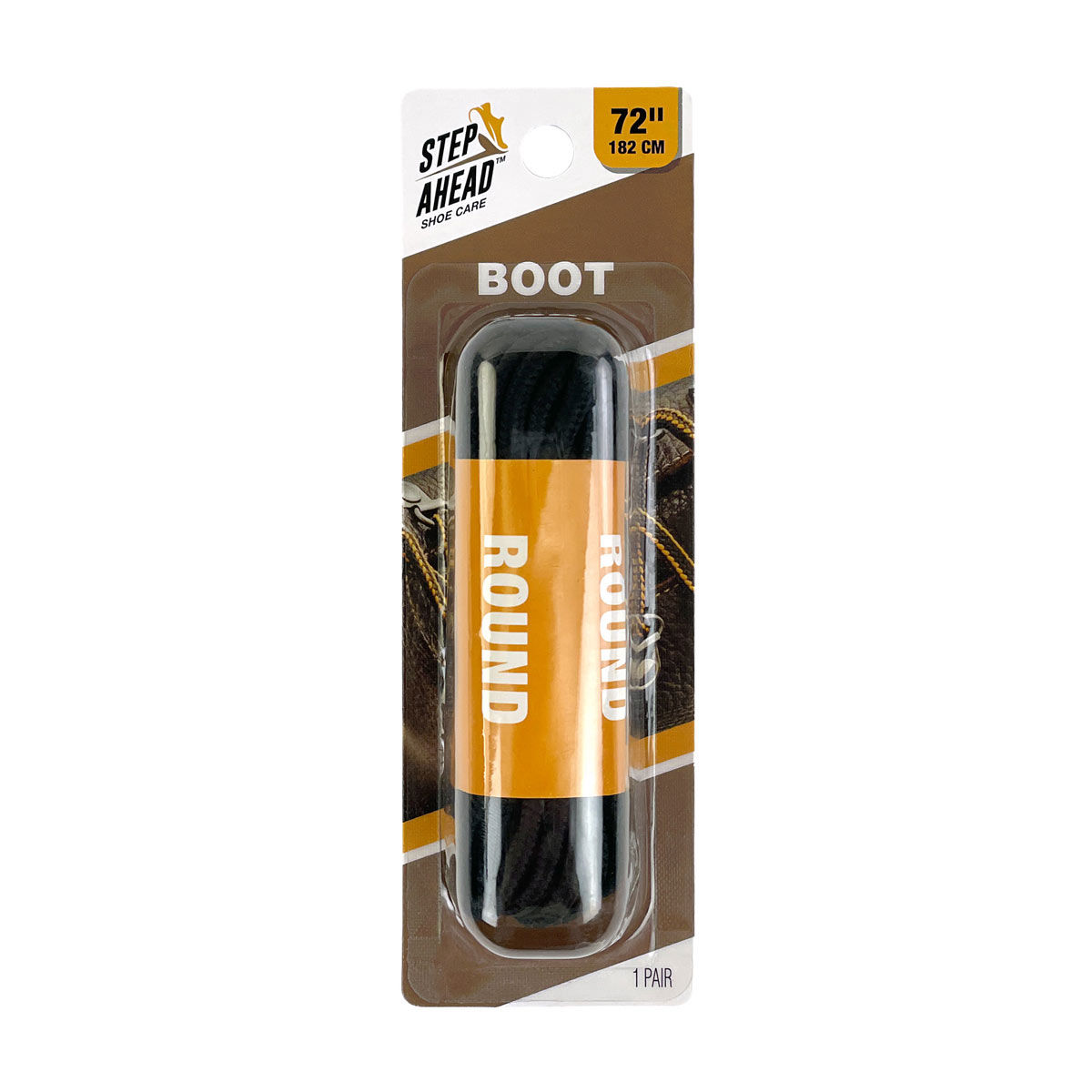 Step Ahead Shoe Care, Boot Lace, Black, 72 in