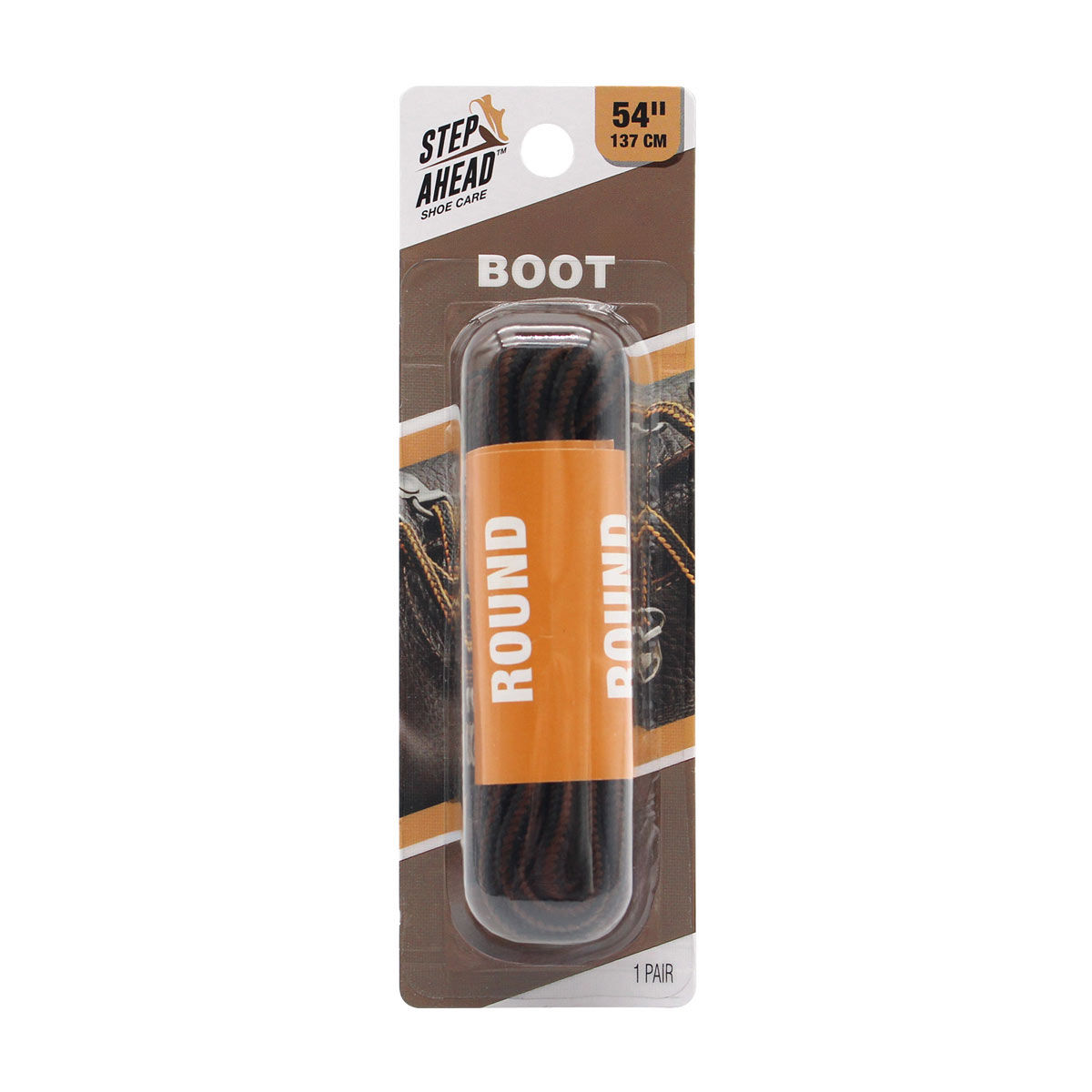 Step Ahead Shoe Care, Boot Lace, Brown, 54 in