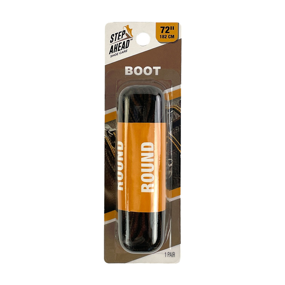Step Ahead Shoe Care, Boot Lace, Brown, 72 in