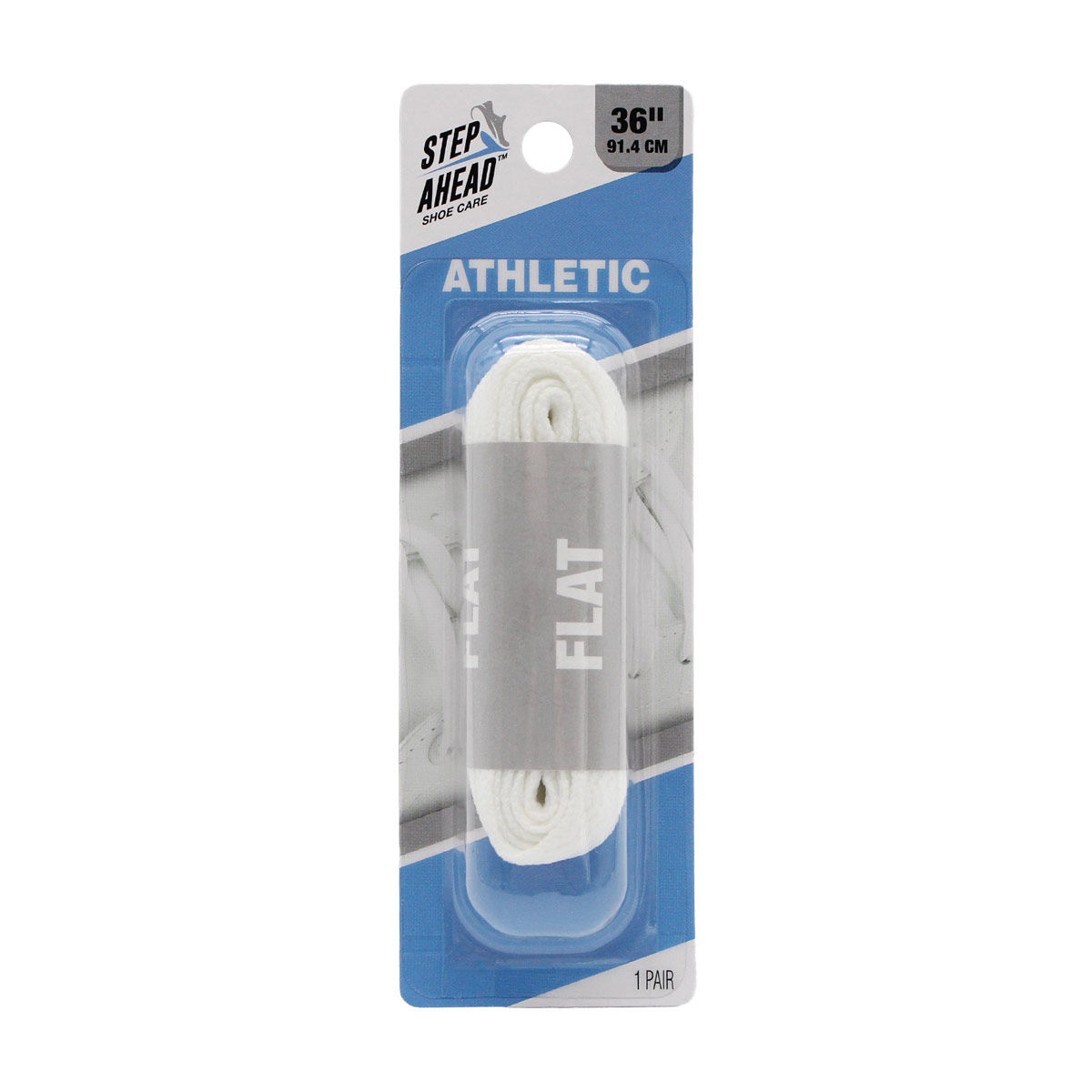 Step Ahead Shoe Care, Flat Athletic Lace, White,  36 in