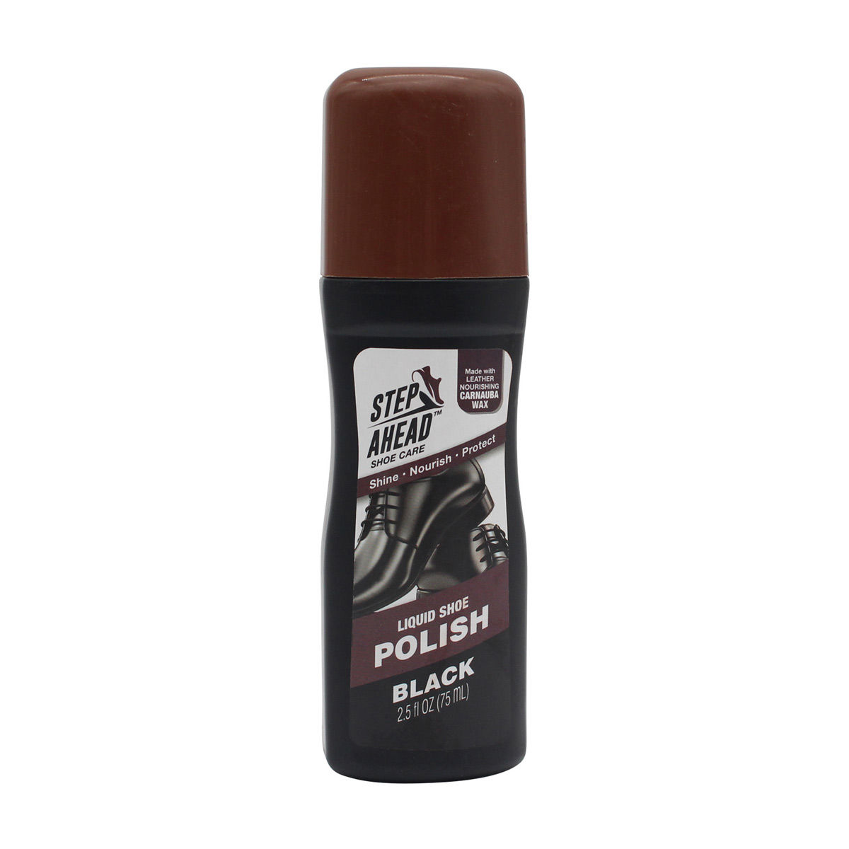 Step Ahead Shoe Care, Liquid Shoe Polish, Black, 2.5 fl oz