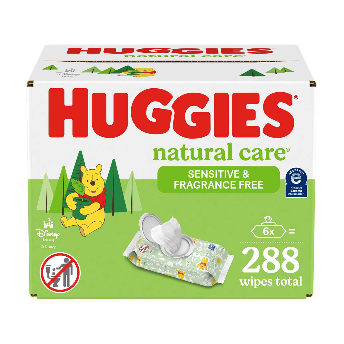 thumbnail image 2 of Huggies Natural Care Sensitive Baby Wipes – Unscented, 6 Flip-Top Packs (288 Wipes Total) 2 of 5