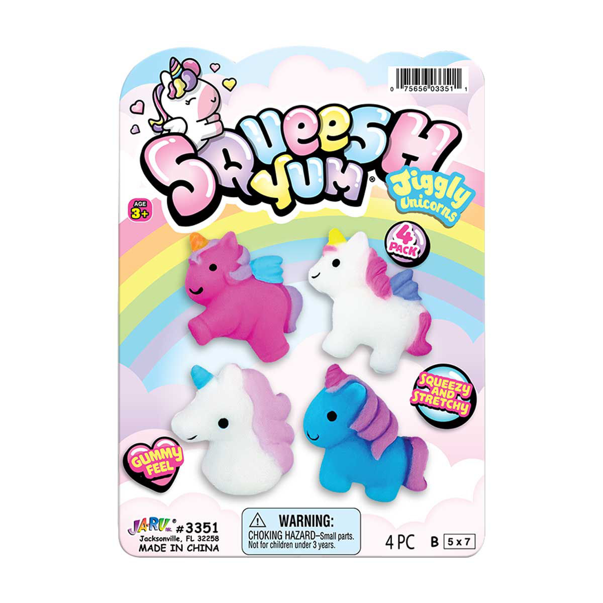 Squeesh Yum Jiggly Unicorn Toy Figures, 4 ct, 4 Assorted Colors