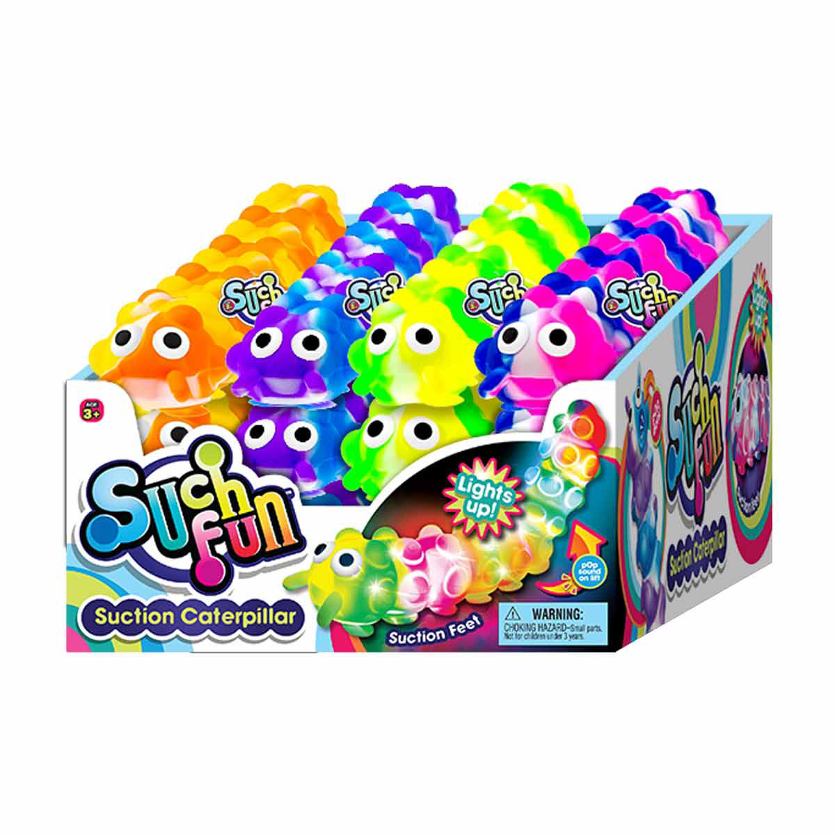 Such Fun Light-Up Suction Caterpillar Toy, 4 Assorted Colors