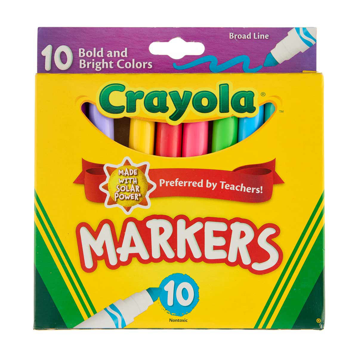 Crayola Broad Line Bright/Bold Marker, 10ct