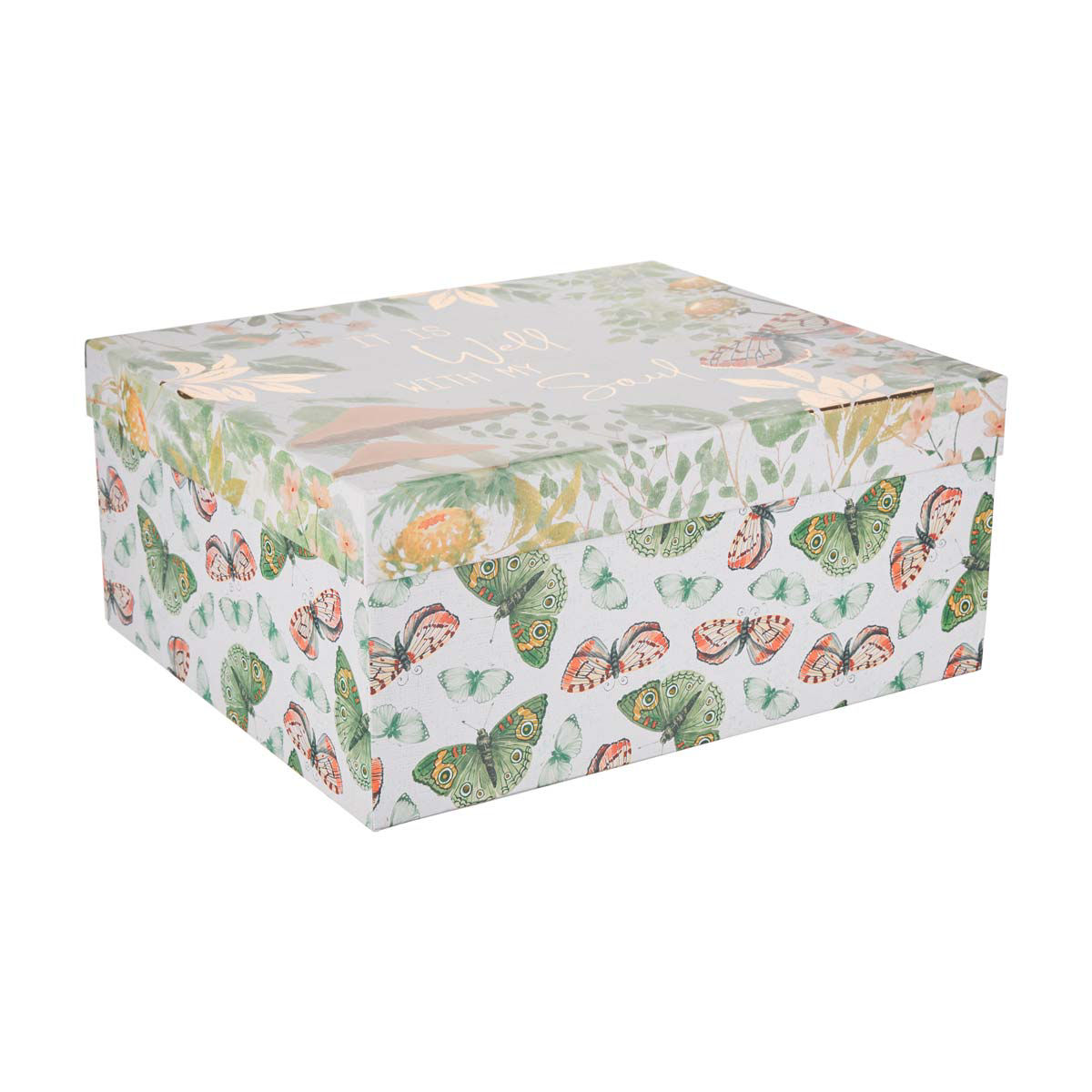 Rectangular Butterfly and Mushroom Printed Box