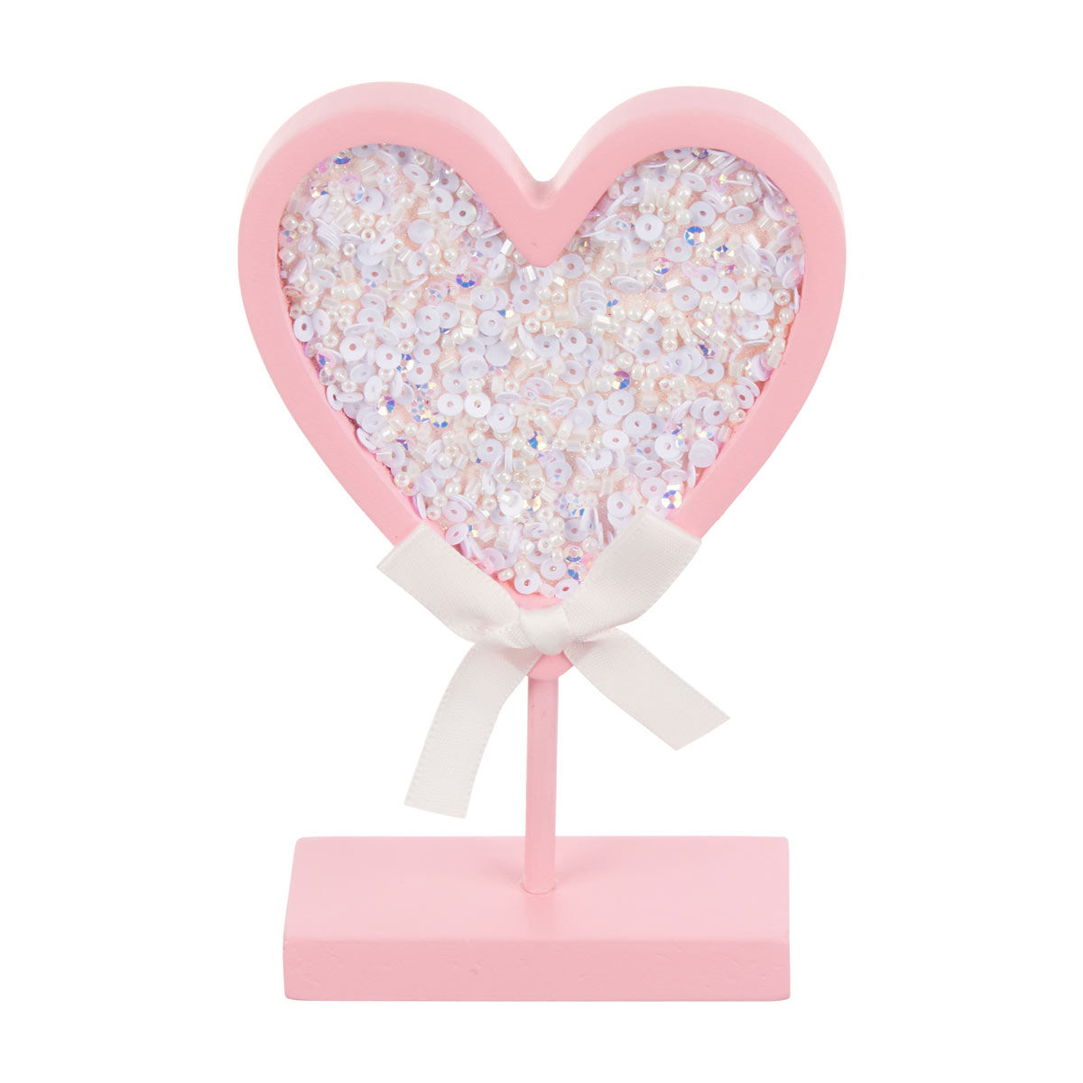 Happy Valentine's Day Sequin Heart Table Top Décor, Assorted